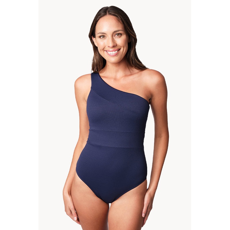 Textured Classic One Shoulder One Piece
