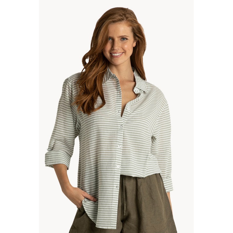Summer Stripe Boyfriend Shirt