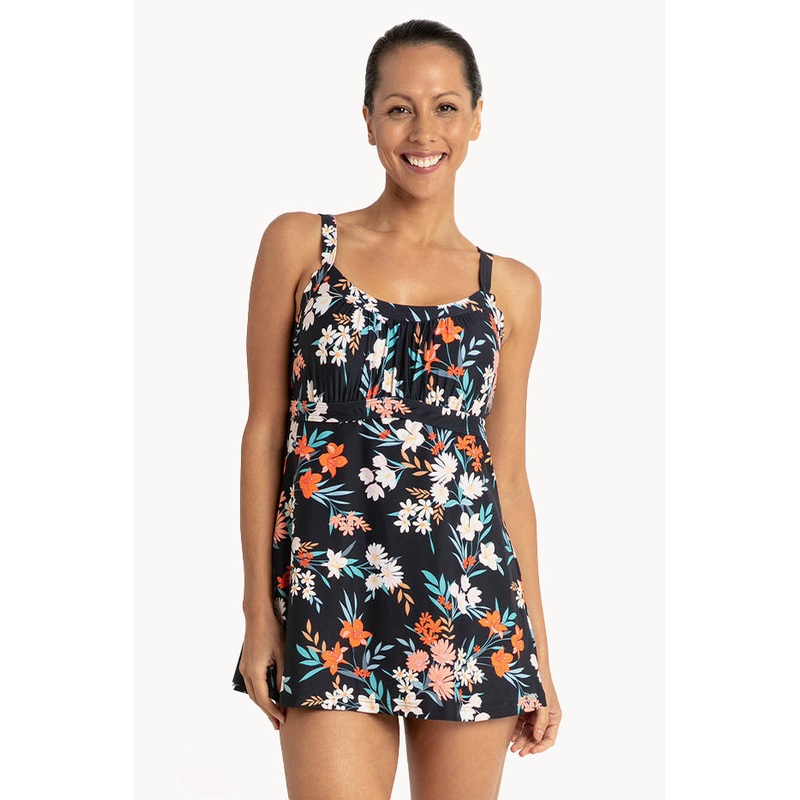 Floral Empire Swim Dress One Piece