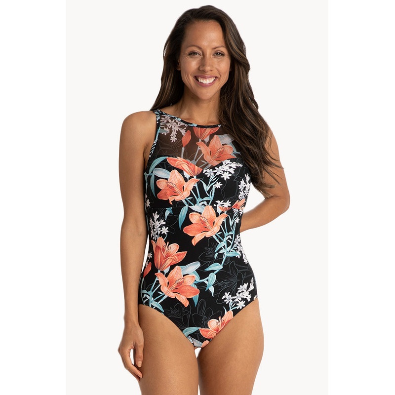 Lily Garden Mesh High Neck One Piece