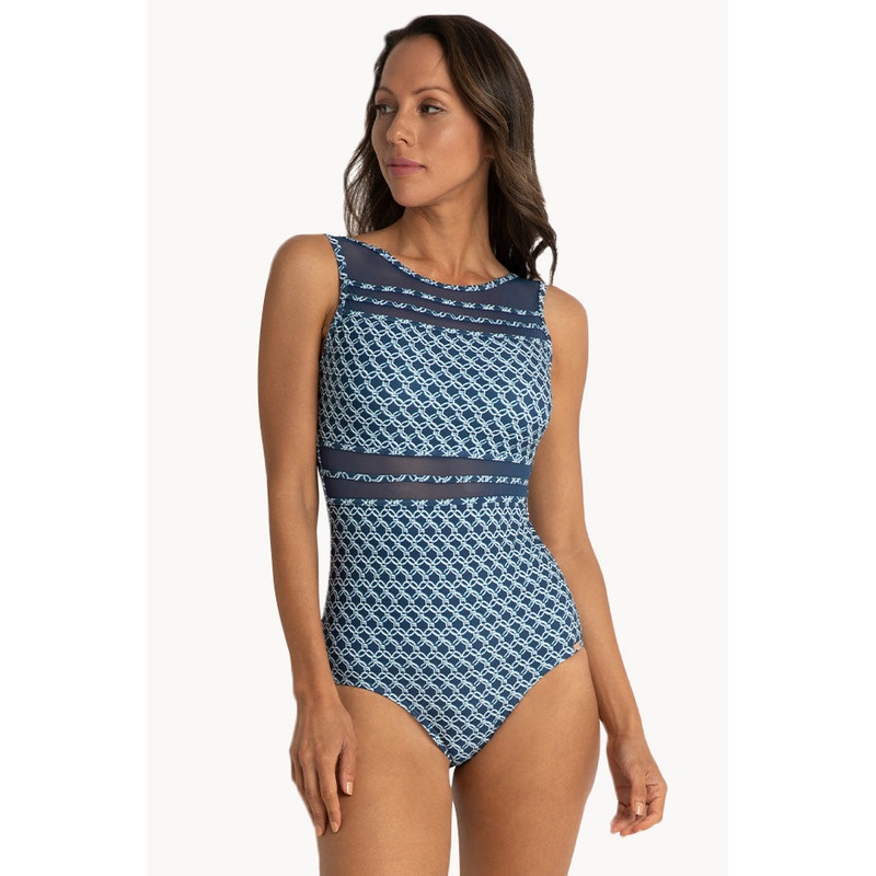 Linx Mesh High Neck One Piece