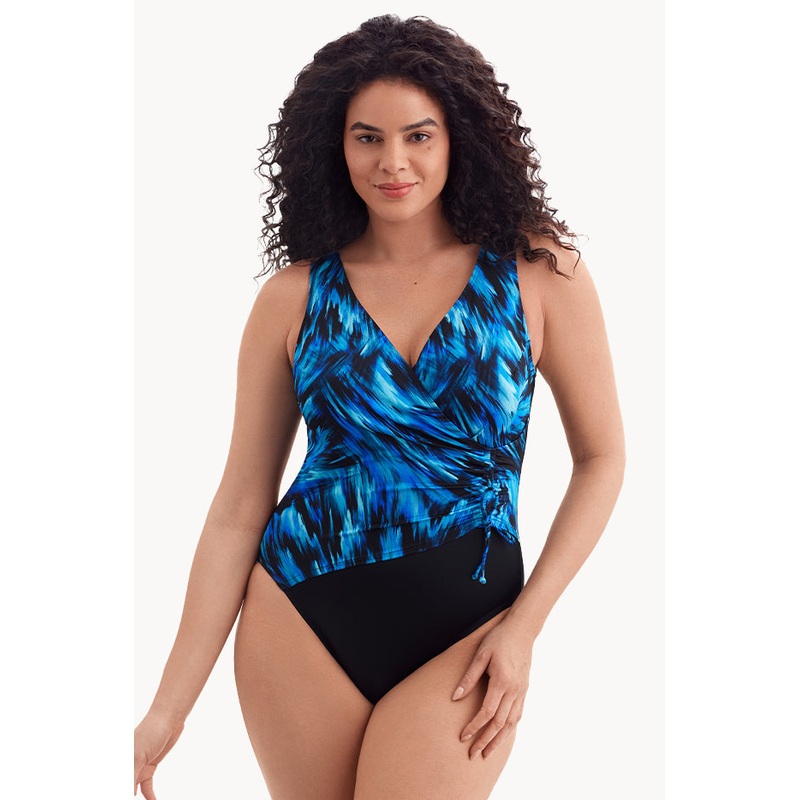 Summer Waves Long Torso Cross Over One Piece