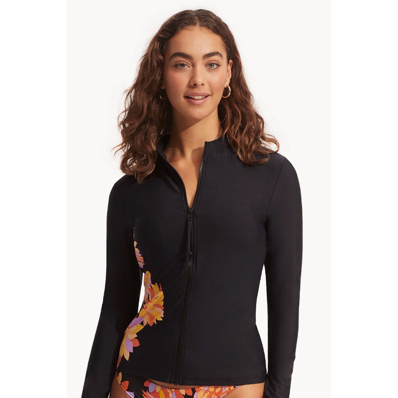 Palm Springs Zip Front Long Sleeve Suntop