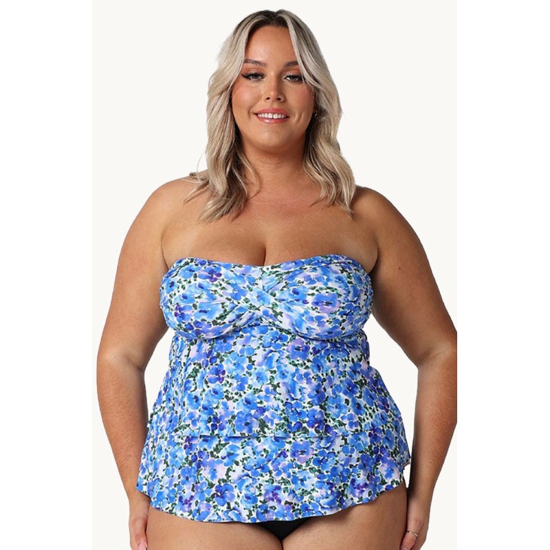 Pansy Tiered Bandeau Tankini Separate