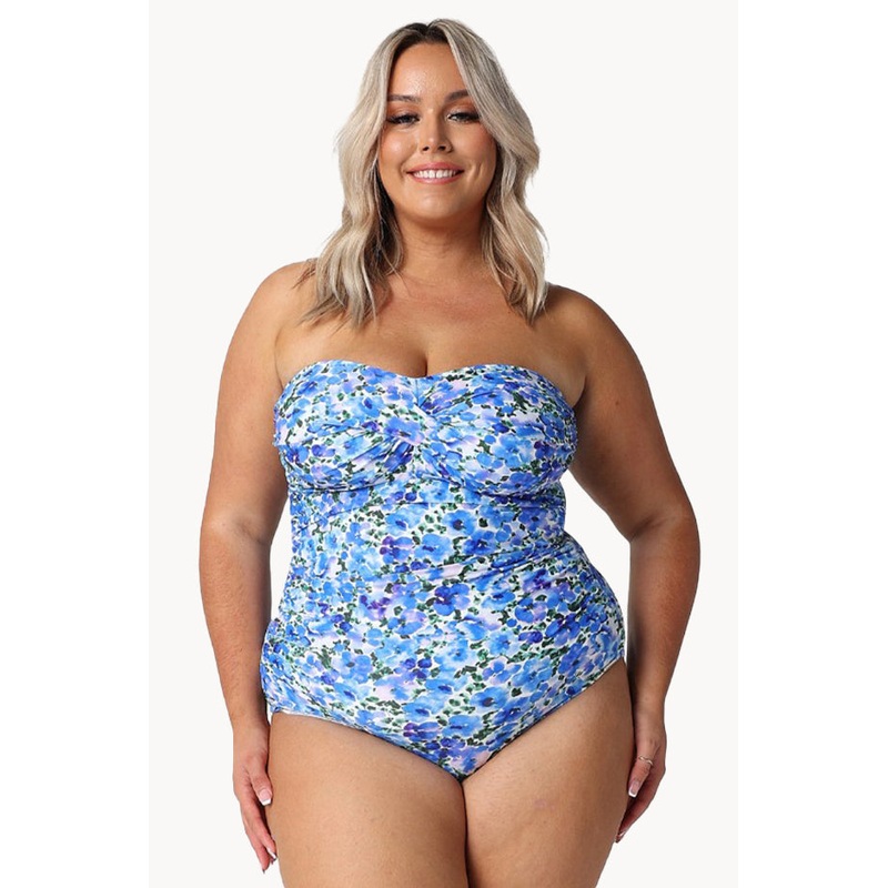 Pansy Twist Front Bandeau One Piece