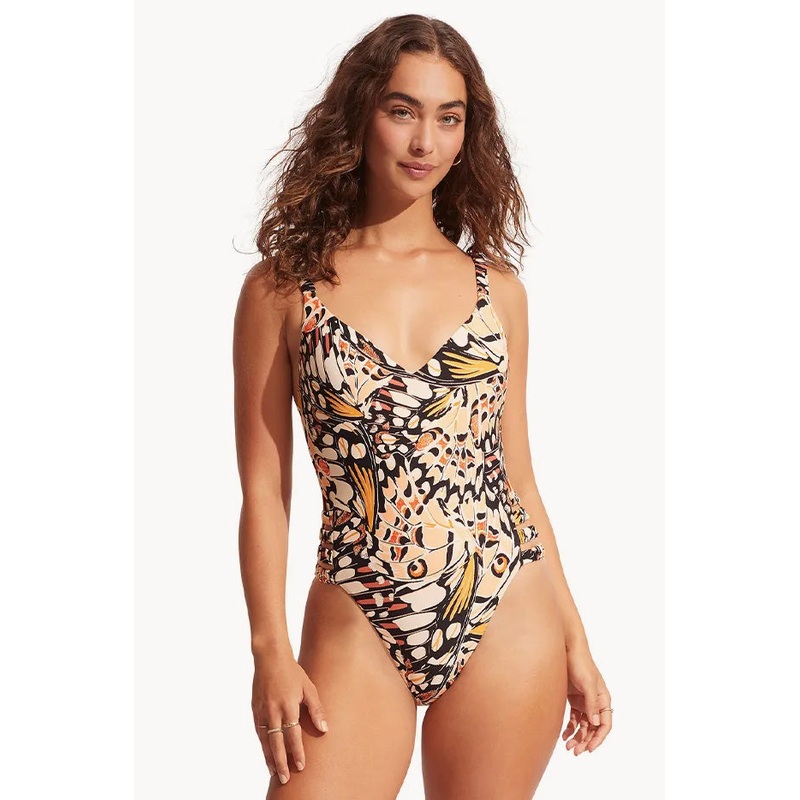 Take Flight Gathered Strap One Piece
