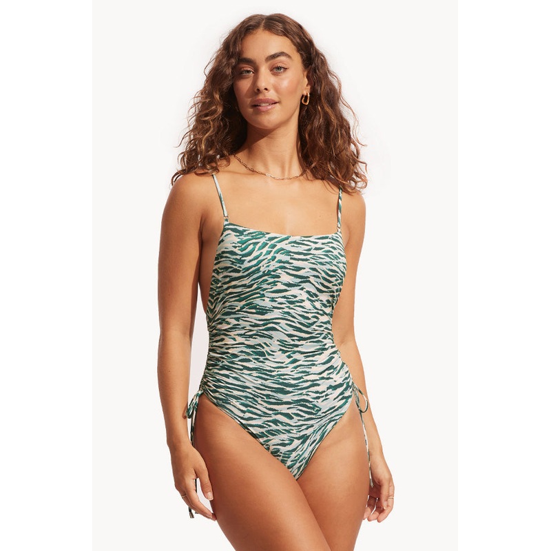 Wild At Heart Scoop Neck Drawstring One Piece