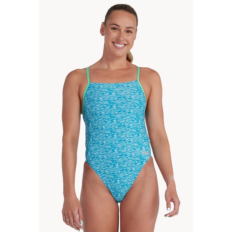 Allover Digital Lattice Back One Piece