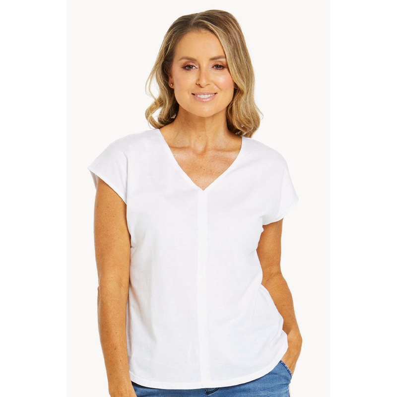 Plain Summer V Neck Tee