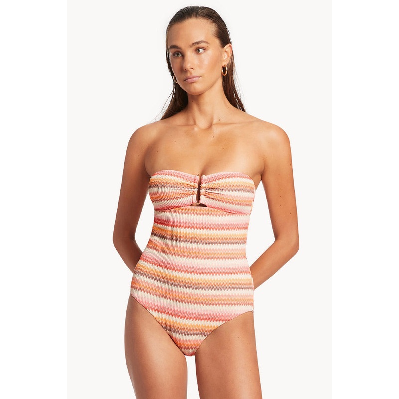 Capri Stripe Bandeau One Piece