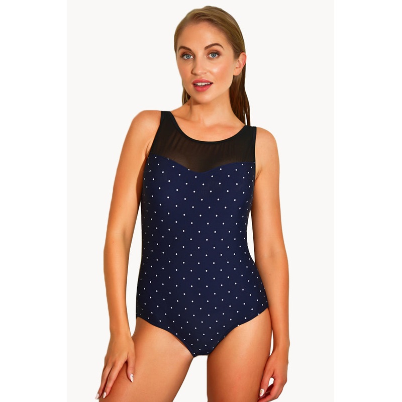 Midnight Sky Mesh High Neck One Piece
