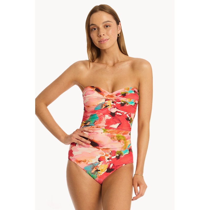 Cascade Twist Bandeau One Piece