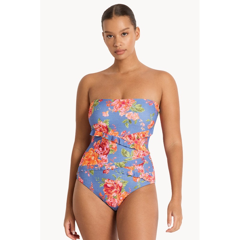 Delight Spliced Frill Bandeau One Piece