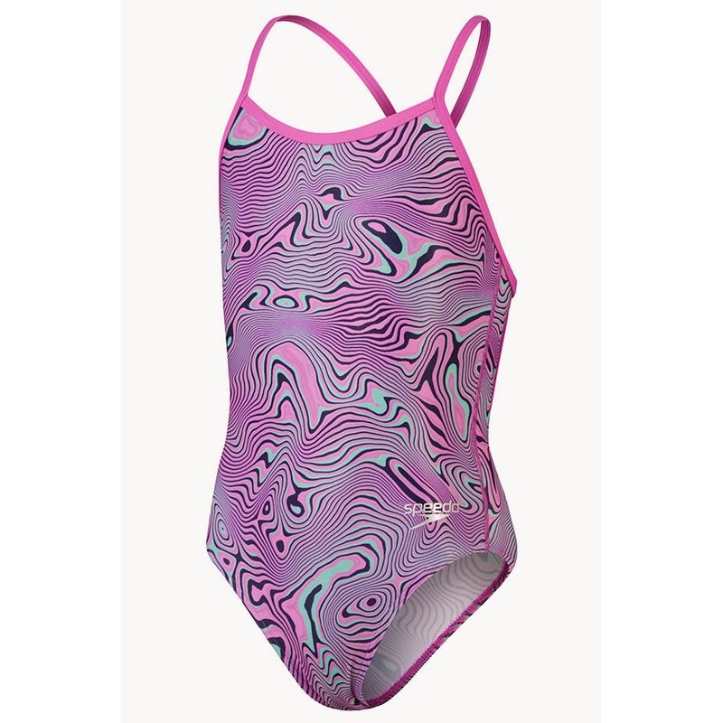 Girls Allover V Back One Piece