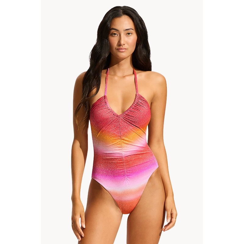 Spectrum Drawstring V Neck One Piece