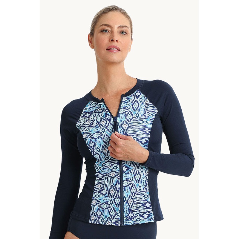 Tide Long Sleeve Zip Suntop
