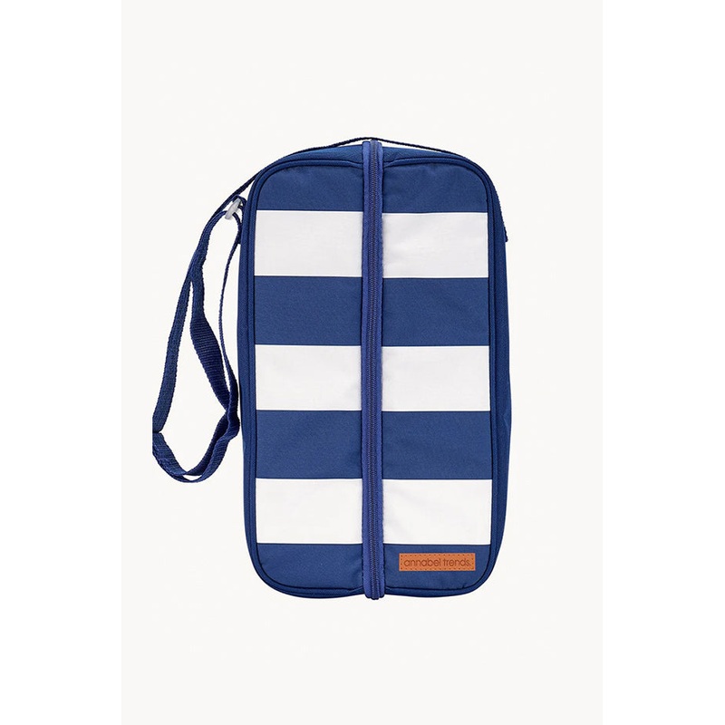 Navy Stripe Picnic Bottle Bag