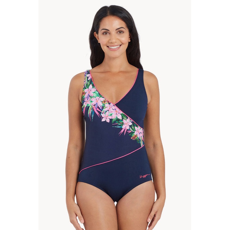Orchid Daze Wrap Front One Piece