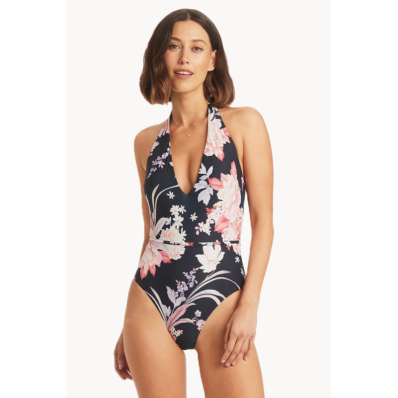 Martini V Neck Halter One Piece
