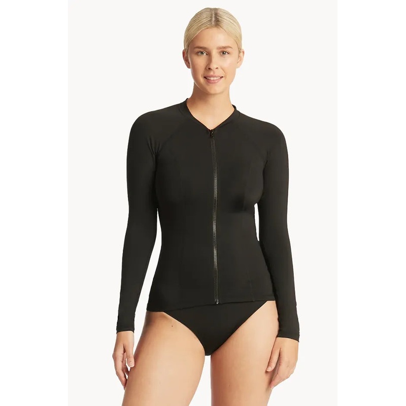 Eco Essentials Zip Front Long Sleeve Suntop