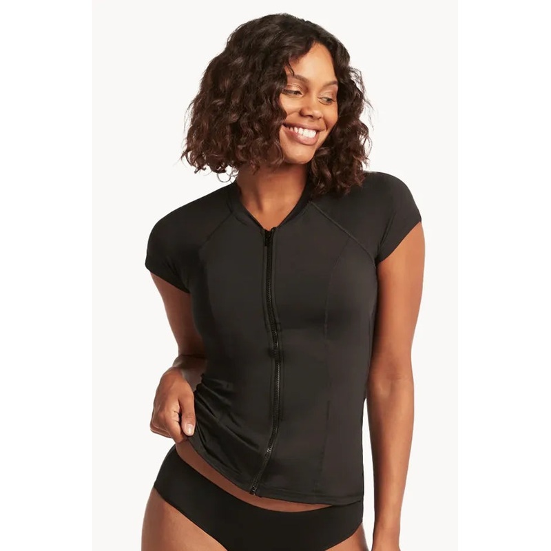 Eco Essentials Zip Front Short Sleeve Suntop