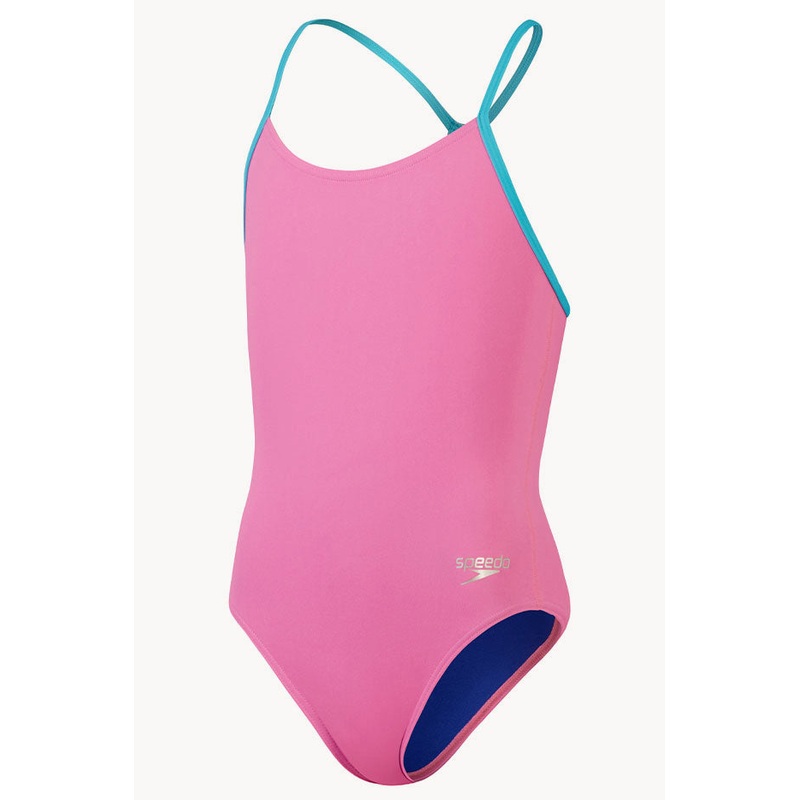 Girls Allover Lane Line Back One Piece