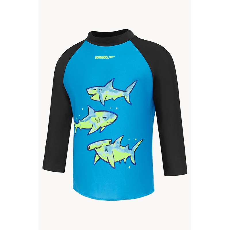 Toddler Boys Neon Shark Suntop