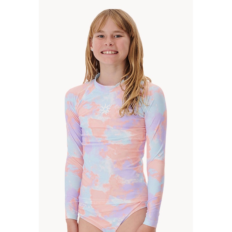 Girls Surf Check Tie Dye Suntop