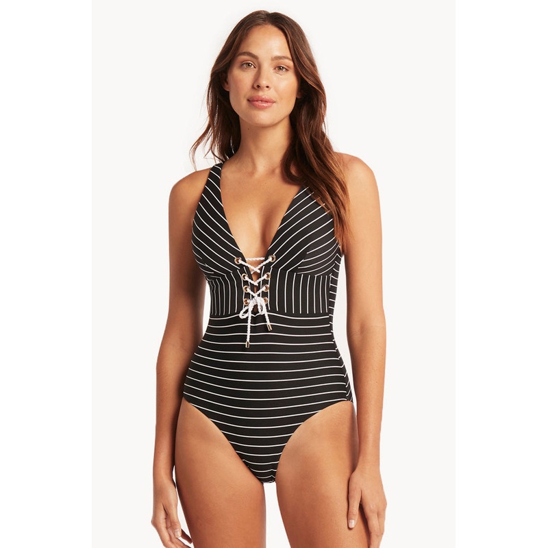 Shoreline Lace Up Longline One Piece