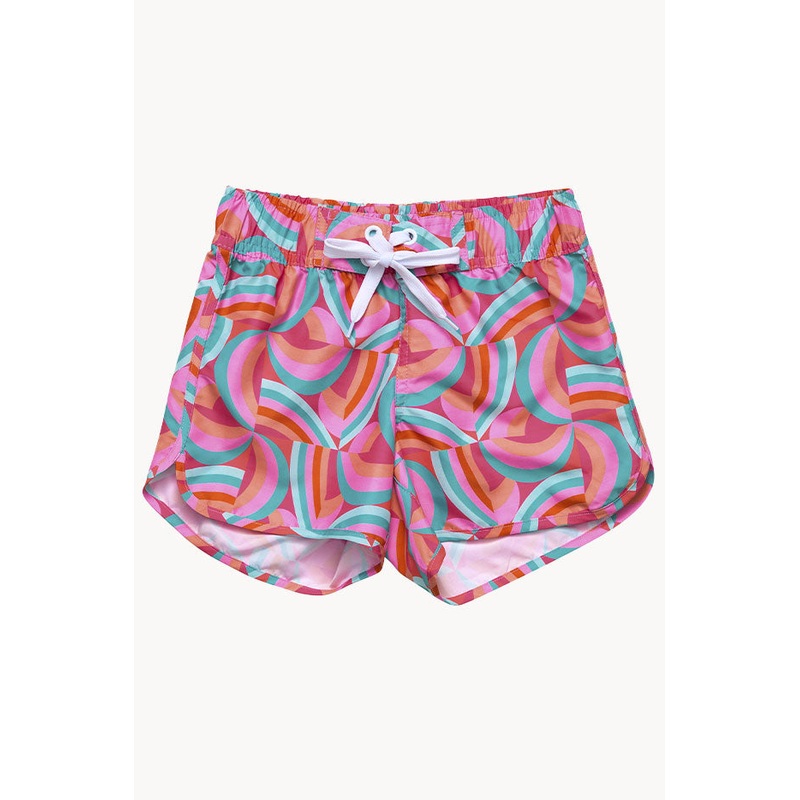 Girls Geo Melon Boardshort