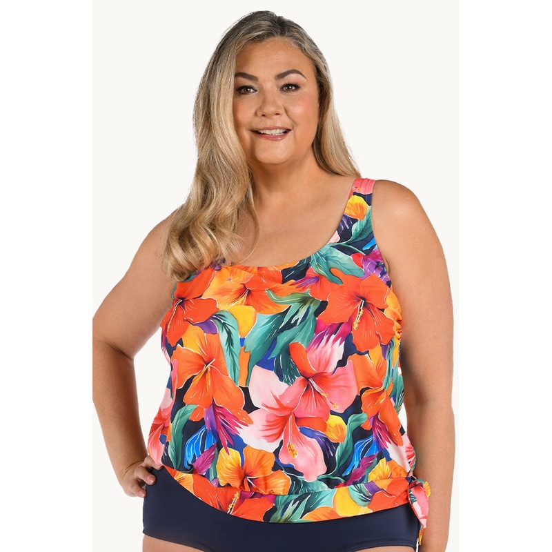 Hibiscus Honey Blouson Tankini Separate