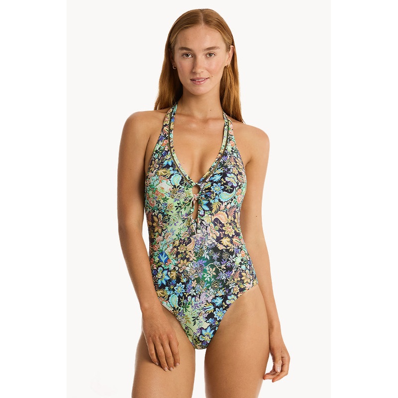 Wildflower Keyhole Halter One Piece
