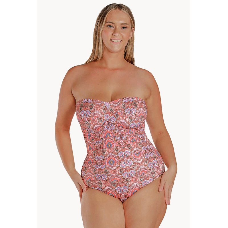 Amalfi Pink Twist Bandeau One Piece
