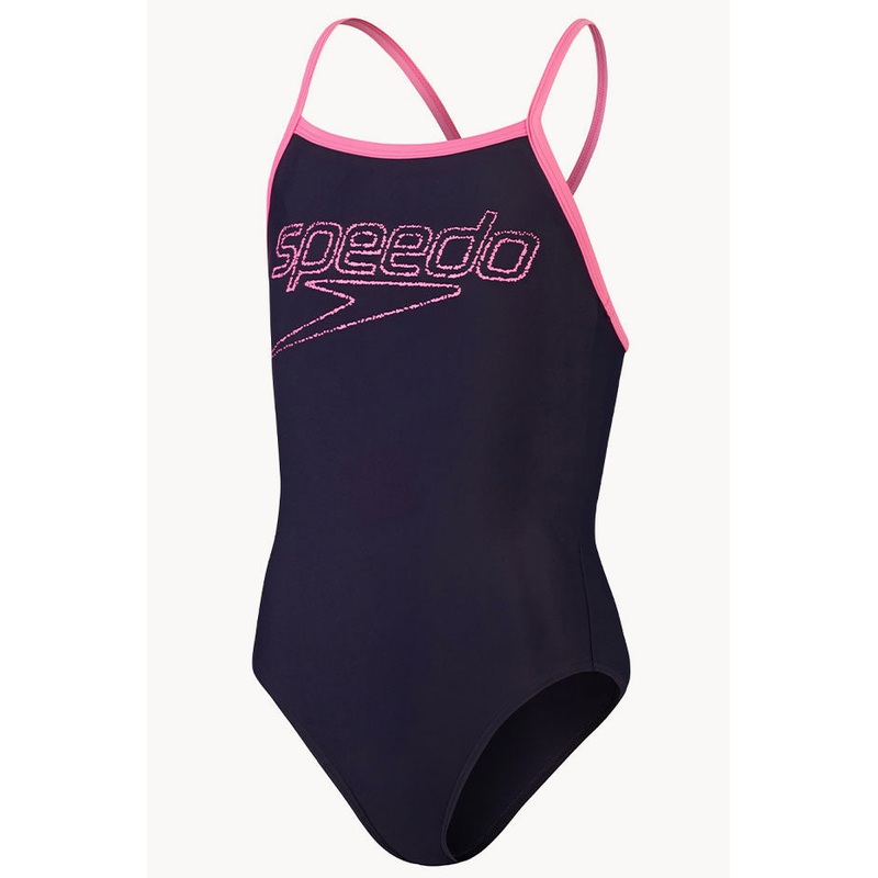 Girls Logo Thinstrap Muscleback One Piece