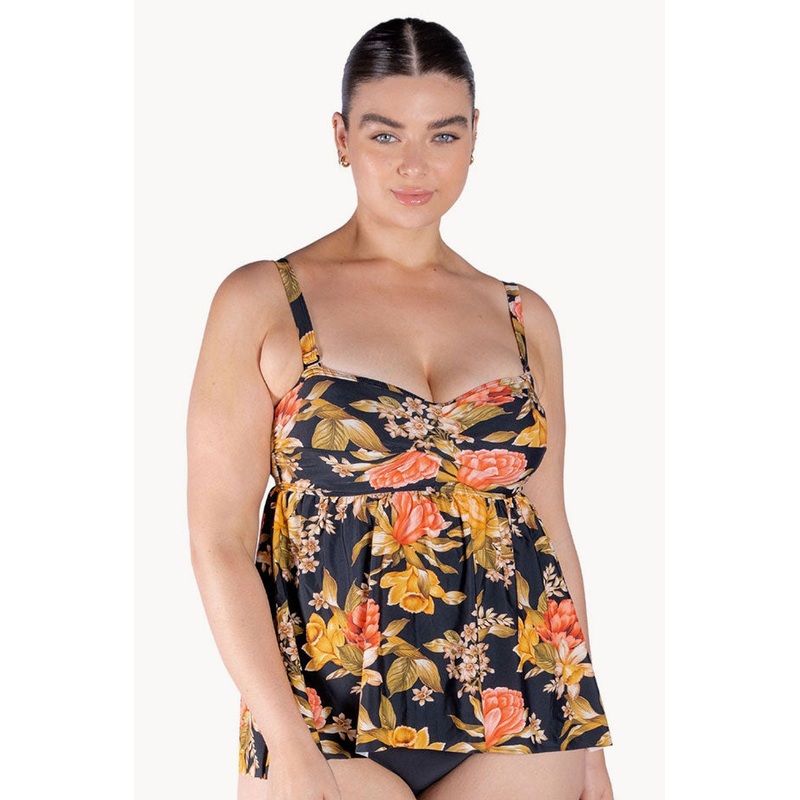Frenchy Black DD/E Cup Swing Tankini Separate