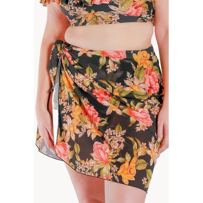 Frenchy Black Mesh Long Sarong