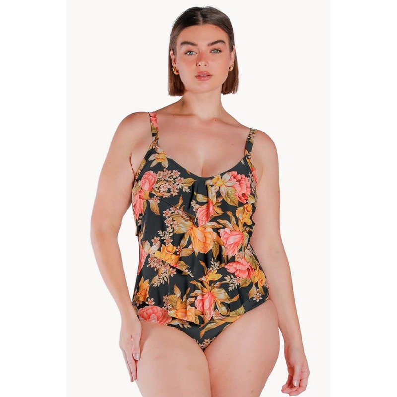 Frenchy Black Tiered Frill One Piece