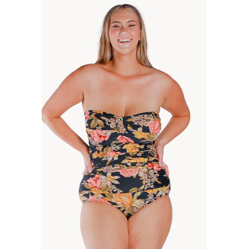 Frenchy Black Twist Bandeau One Piece