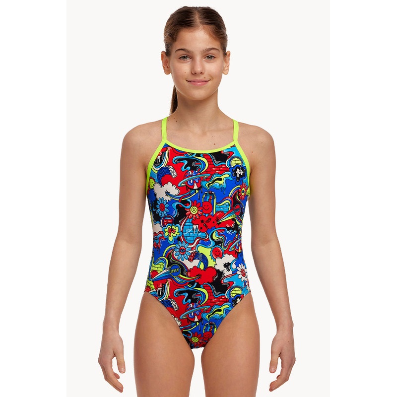 Girls Happy Jack Diamond Back One Piece
