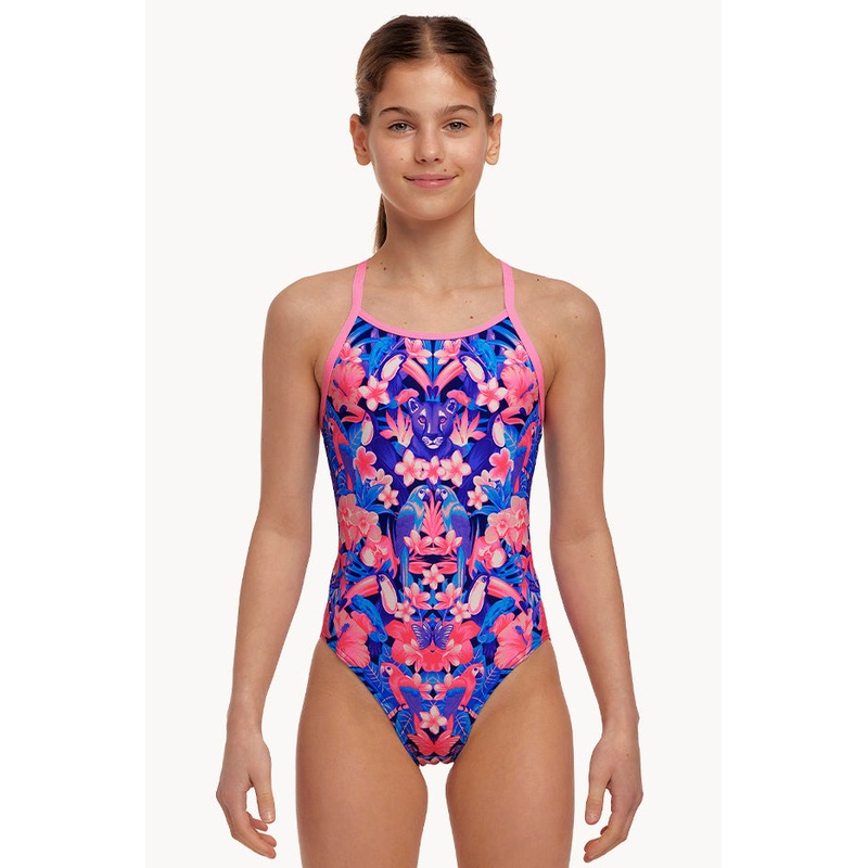 Girls Jingle Jungle Diamond Back One Piece