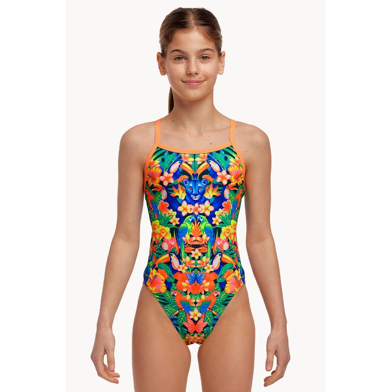 Girls Jungle Town Single Strap One Piece