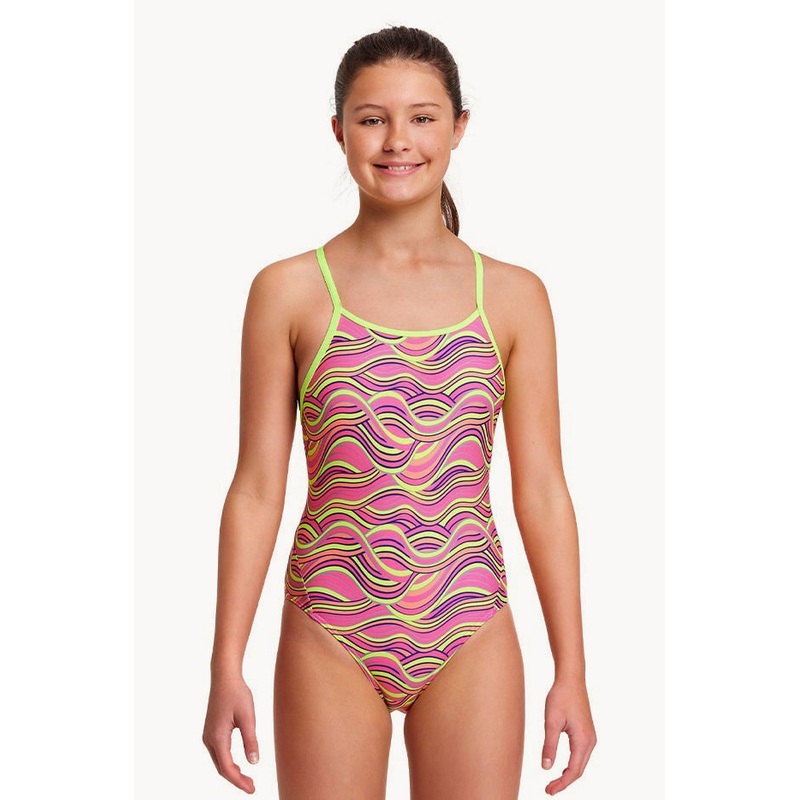 Girls Swerve Up Eco Diamond Back One Piece
