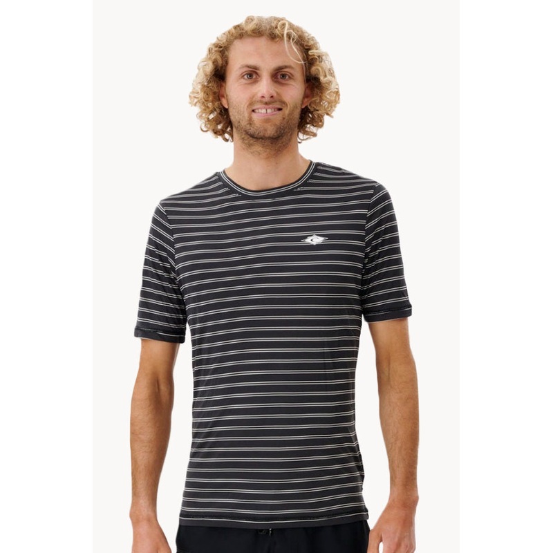 Mens Plain Stripe Short Sleeve Suntop