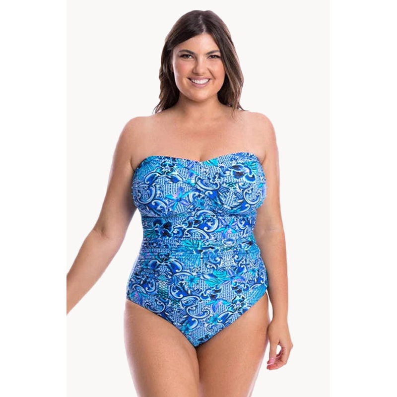 Mermaid Twist Front Bandeau One Piece