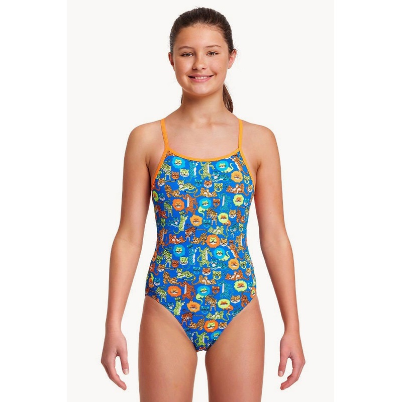 Girls Big Cat Bash Diamond Back One Piece