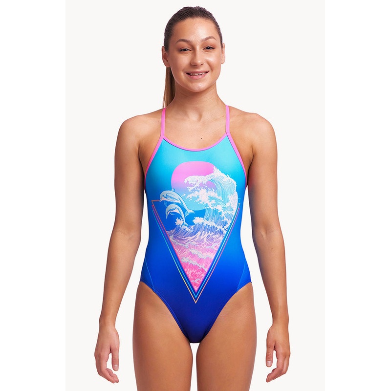 Girls Flying Flipper Diamond Back One Piece