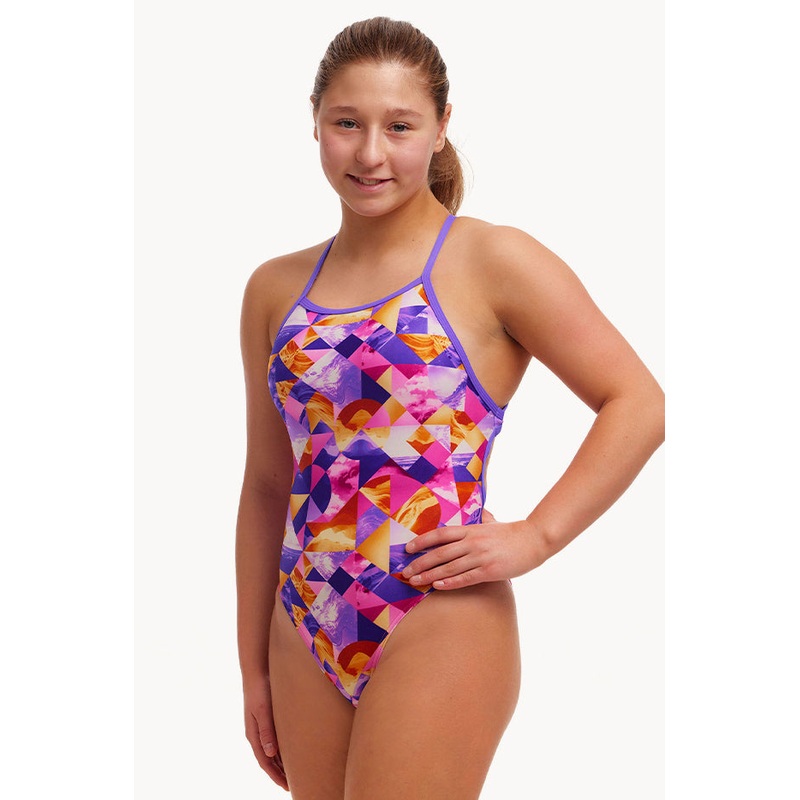Girls Ocean Sunset Tie Me Tight One Piece