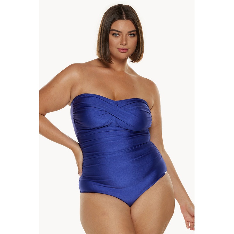 Metallic Twist Bandeau One Piece