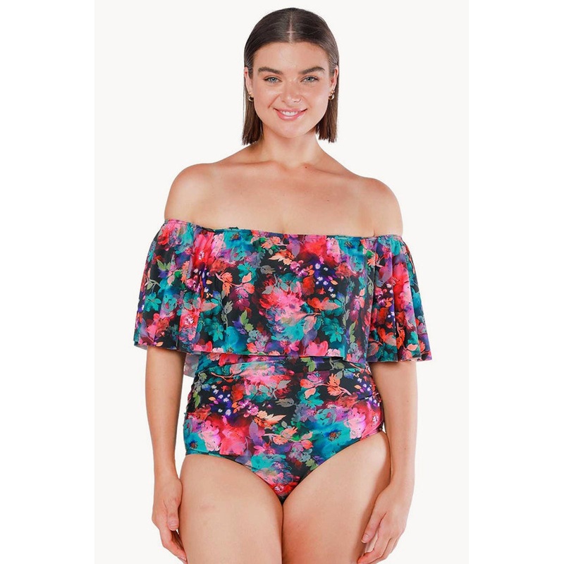 Midnight Garden Off The Shoulder Bandeau One Piece