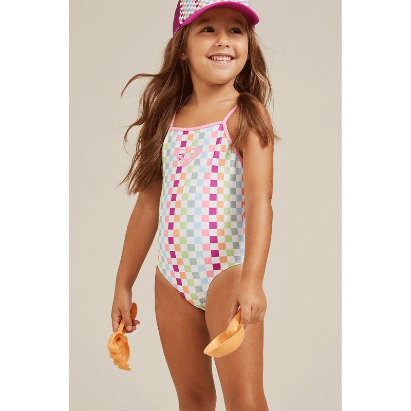 Toddler Girls Rainbow Check Sporty One Piece